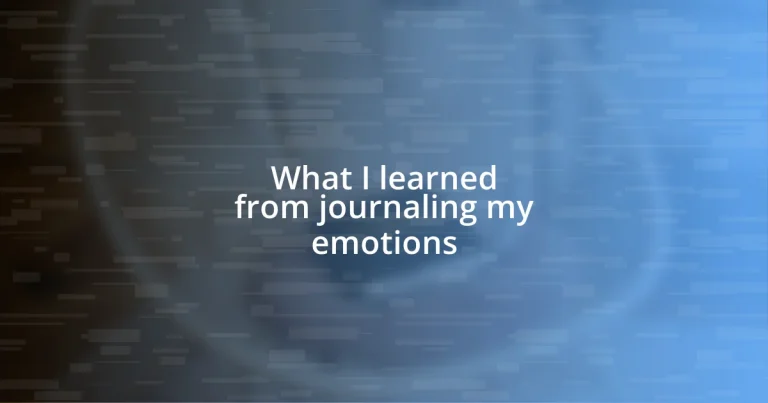 What I learned from journaling my emotions